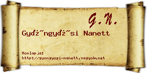 Gyöngyösi Nanett névjegykártya